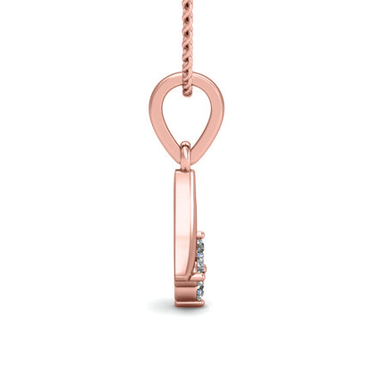RKC Vier-Steine-Silber-Moissanit-Anhänger mit 0,06 Karat für Damen, 14-Karat-Gelbgold-Finish, Gewicht 2,6 Gramm, Höhe 14 mm