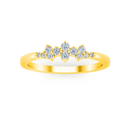 RKC ラウンド モアッサナイト 婚約指輪 925 スターリングシルバー ローズ 14K ゴールドメッキ プロミス バンド リング 女性用 重量 1.60 gm 幅 2 MM