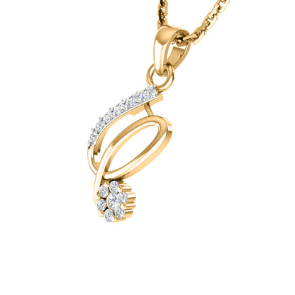 RKC 925 Silber Golden Gesamtgewicht 0,42 ct Moissanit Anhänger Gewicht 3,10 gm und Gewicht Ohrring 1,80 gm Set mit 14K Rosévergoldung