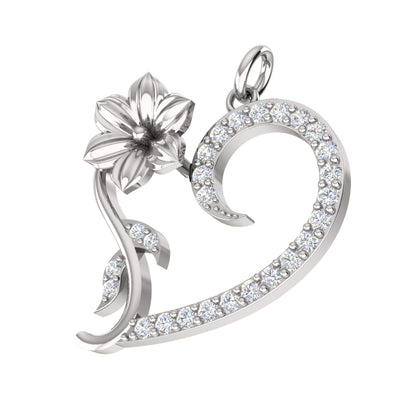 RKC Ciondolo a forma di cuore in moissanite da 0,36 ct, gioielli in argento 925, placcato in oro giallo 14 carati, peso 4,50 g, altezza 25,20 mm