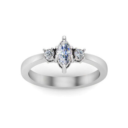 RKC Marquise-Moissanit-Statement-Ring, 925er Silber, 14 Karat Gelbgold vergoldet, Ring für Damen, Gewicht 2,40 g, Breite 2,50 mm