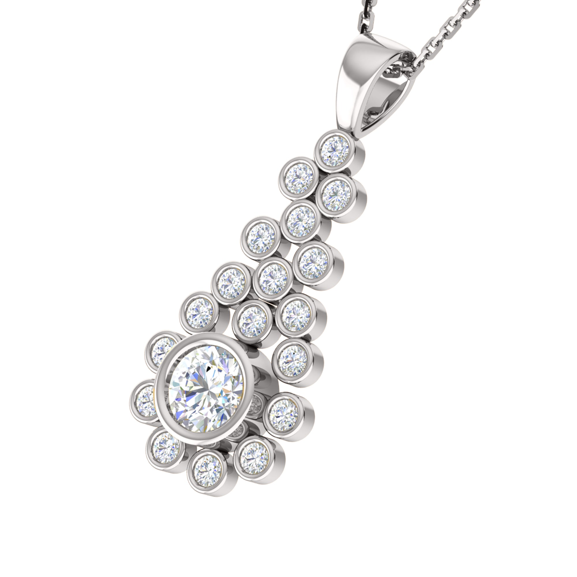 RKC 2,38 CT Moissanit-Tropfenanhänger, 925er Silberschmuck, 14 Karat Roségold vergoldet, Gewicht 6,50 g, Höhe 38,00 mm