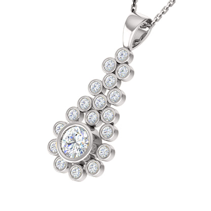 RKC 2,38 CT Moissanit-Tropfenanhänger, 925er Silberschmuck, 14 Karat Roségold vergoldet, Gewicht 6,50 g, Höhe 38,00 mm