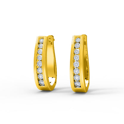 Orecchino da donna da indossare ogni giorno in argento sterling RKC 925 con rosa 14k sopra il prodotto Peso 5,80 GM Altezza 20,00 MM
