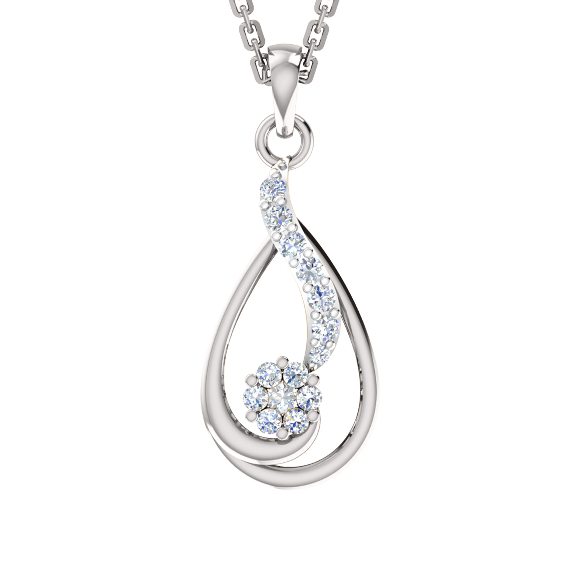Ciondolo in moissanite da 0,40 ct in argento dorato RKC 925 con peso di 3,60 g e orecchino da 2,30 g con placcatura in oro giallo 14 carati