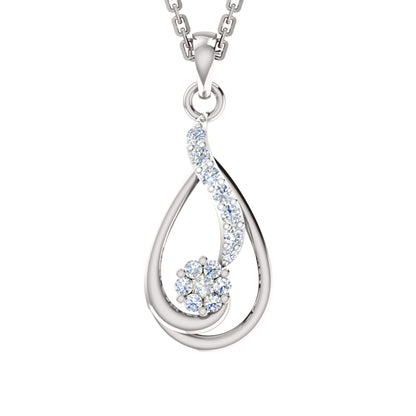 Ciondolo in moissanite da 0,40 ct in argento dorato RKC 925 con peso di 3,60 g e orecchino da 2,30 g con placcatura in oro giallo 14 carati