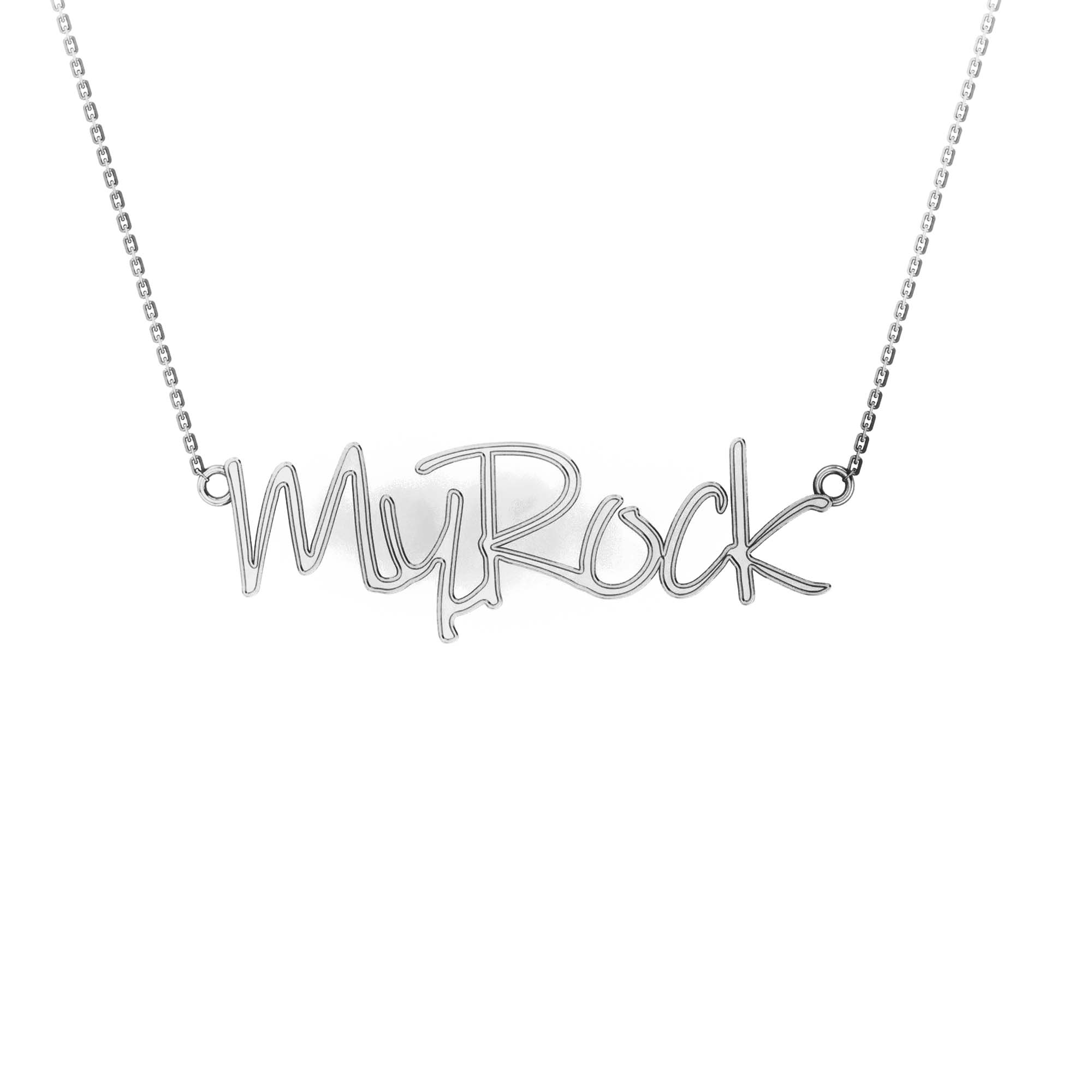 RKC 14k Yellow Gold Plated Name Pendant Necklace 925 Silver Weight 4 gm and height 12mm