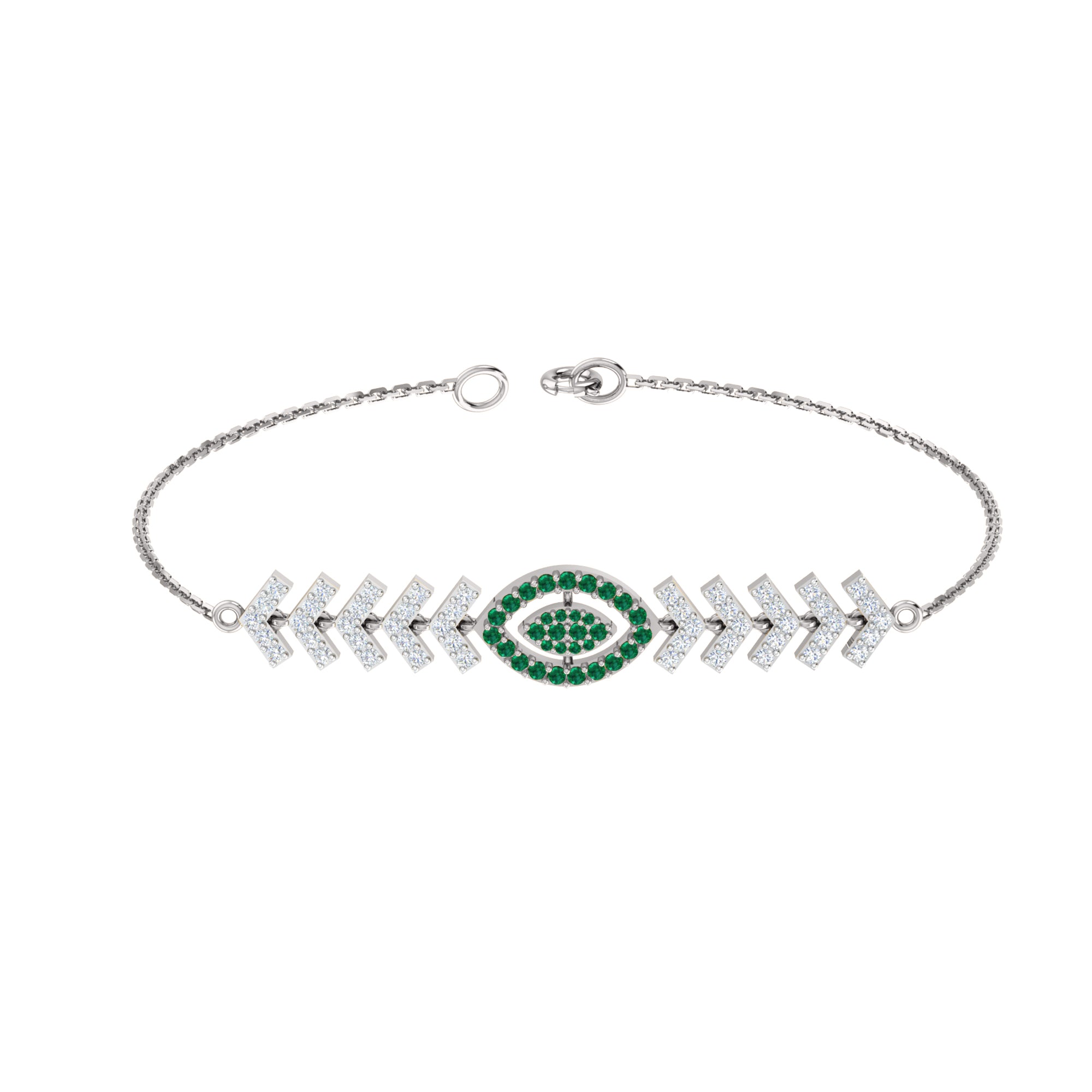 Pietra preziosa RKC in argento sterling 925 da 1,1 CT per bracciale da donna Placcato in oro giallo 14 carati Peso 6,00 GM