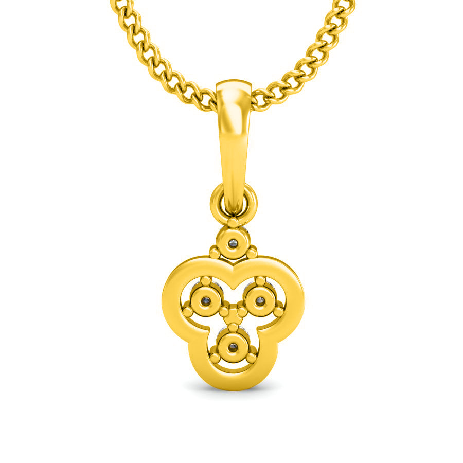Mini regalo in argento sterling RKC 925, pendente in moissanite da 0,04 ct, placcato in oro giallo 14 carati, peso 2,5 g, altezza 13 mm