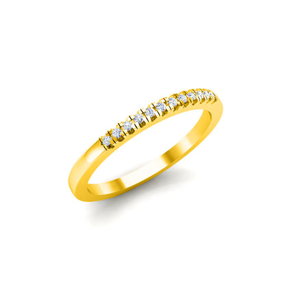 RKC Moissanite Half Eternity Promise Band Anello in argento sterling 925 in oro giallo 14K su fascia per lei Peso 1,60 g Larghezza 1,70 mm