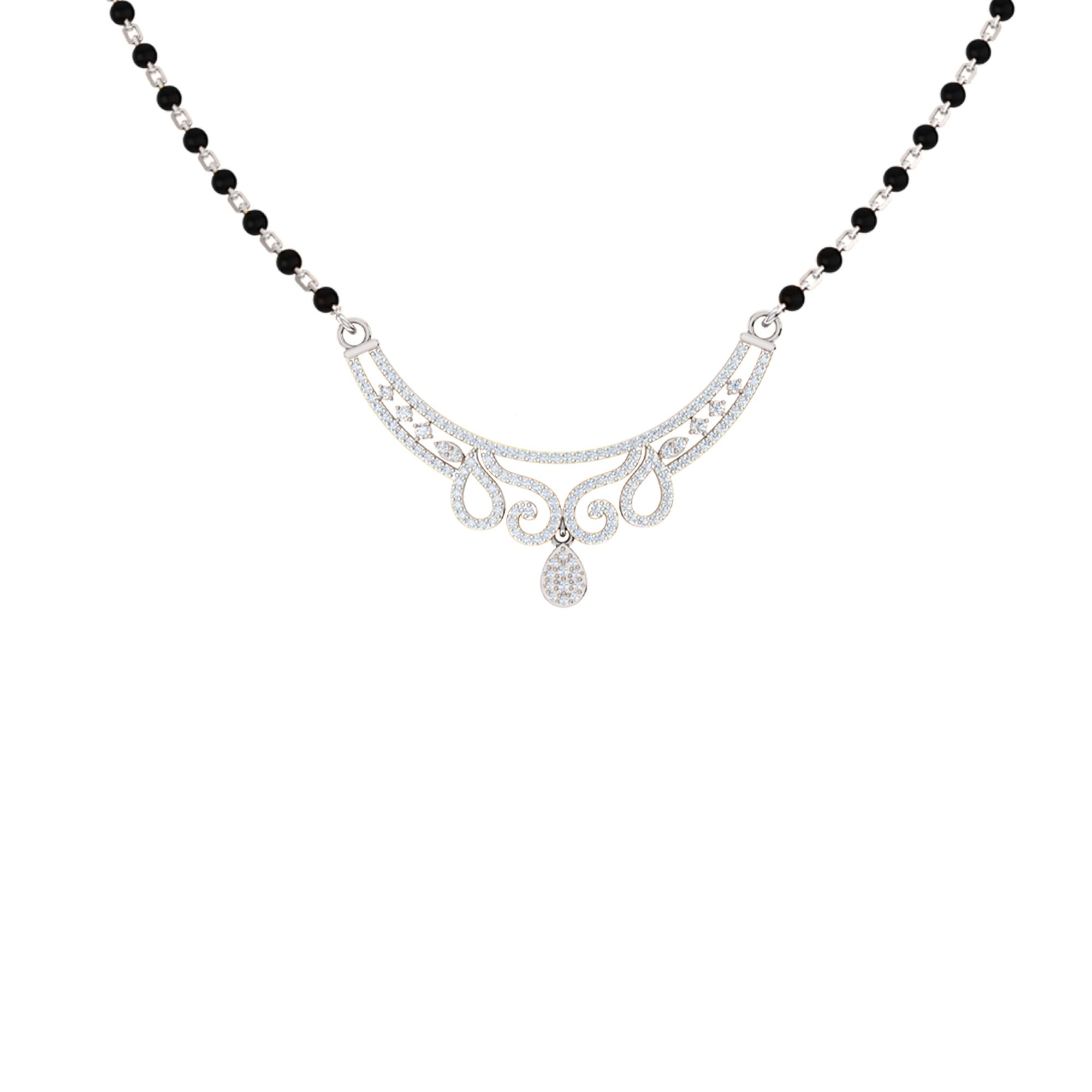 RKC Moissanite da 1,45 ct da donna Mangalsutra in argento 925 placcato in oro giallo 14k Peso del prodotto 8,00 g Altezza 34,25 mm