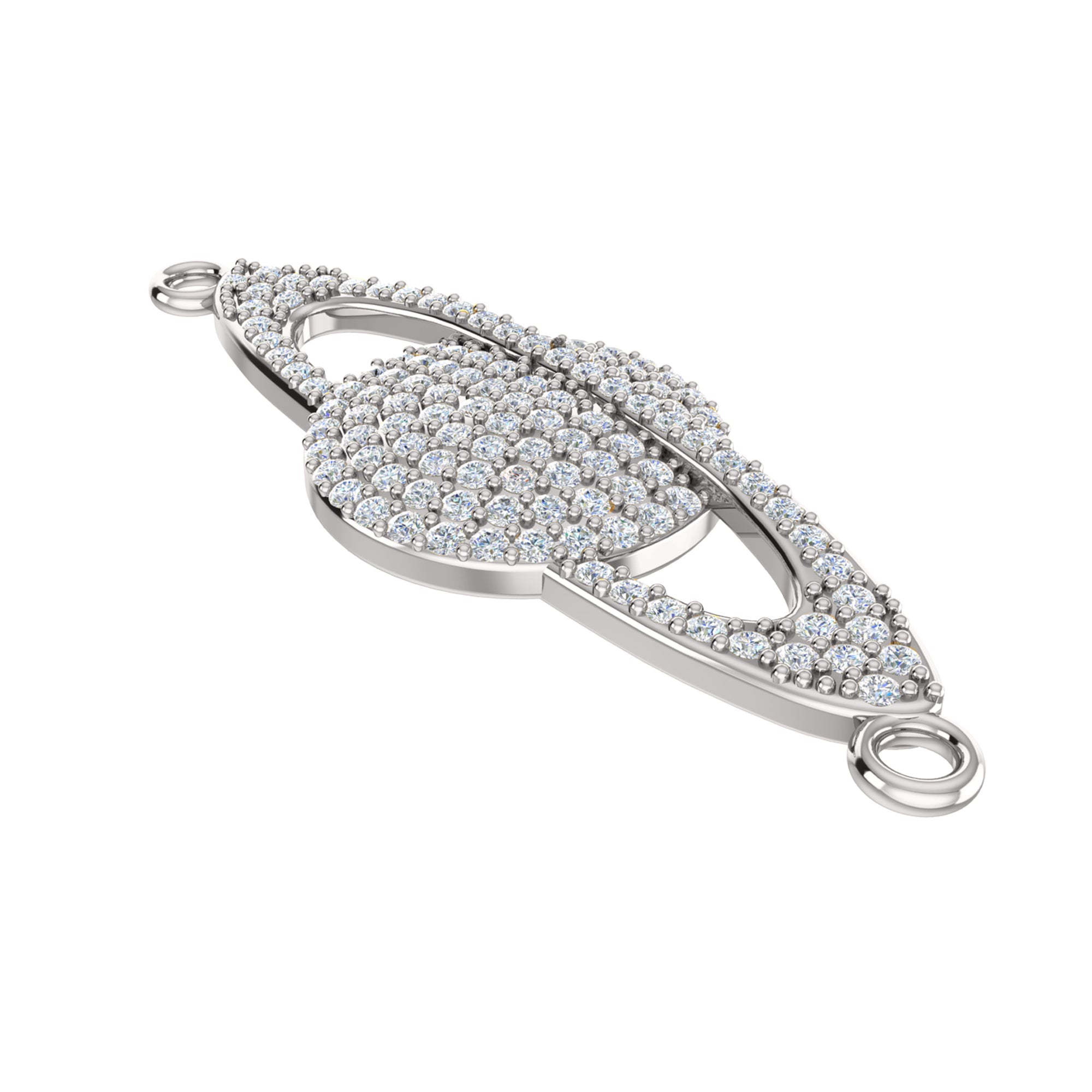 Ciondolo Saturno Moissanite RKC da 0,58 ct, gioielli in argento 925, placcato oro rosa 14 carati, peso 4,20 g, altezza 10,50 mm