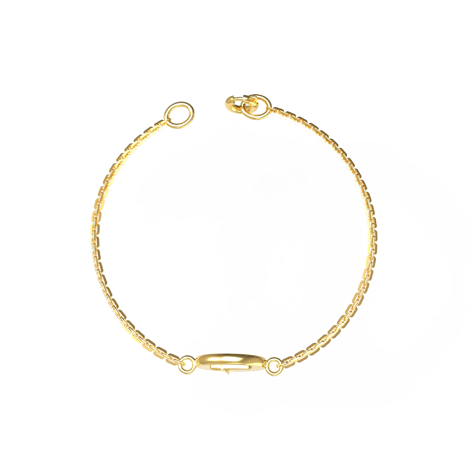 Bracciale iniziale a forma rotonda in argento sterling RKC 925, regalo per lei, placcato in oro giallo 14 carati, peso 3,25 g