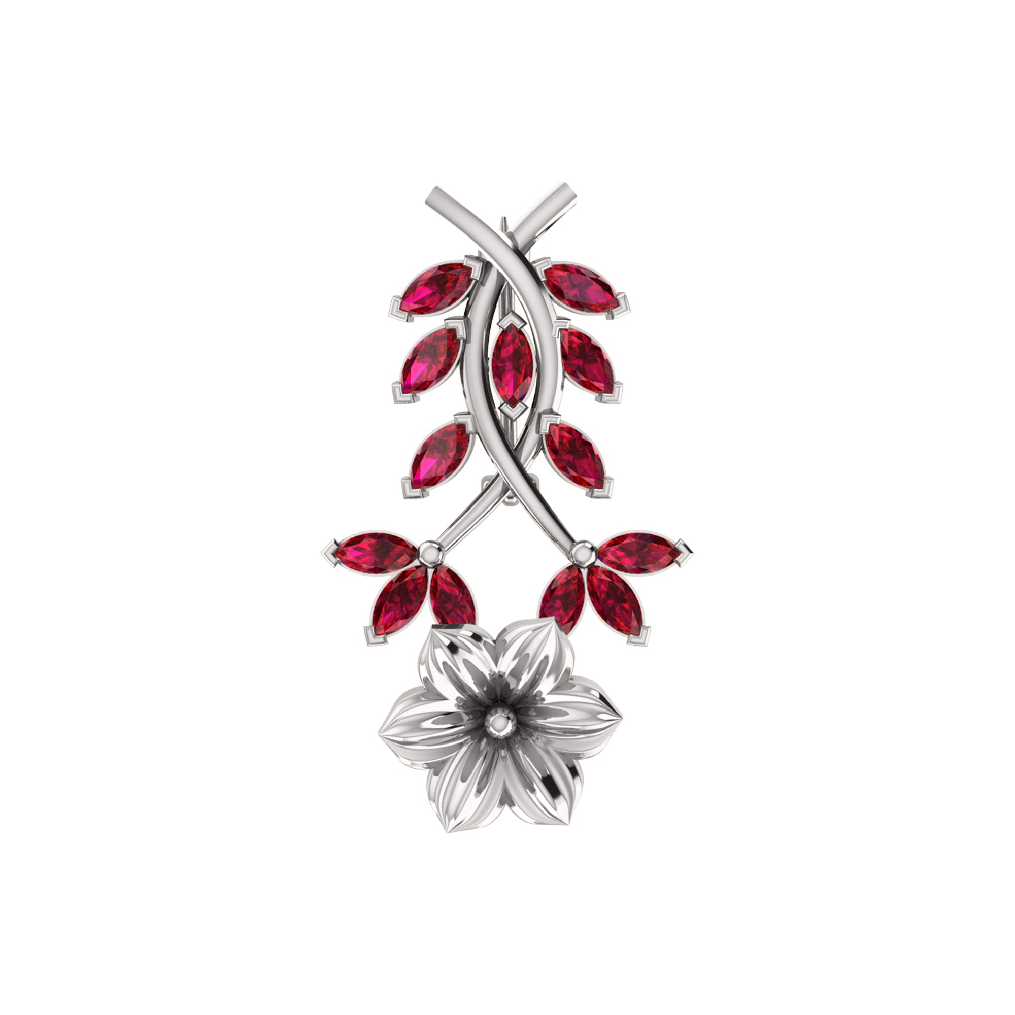 Spilla RKC Moissanite in argento sterling 925, placcata in oro rosa 14 carati, peso prodotto 1,60 GM, altezza 22,00 MM