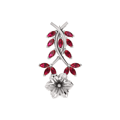 Spilla RKC Moissanite in argento sterling 925, placcata in oro rosa 14 carati, peso prodotto 1,60 GM, altezza 22,00 MM