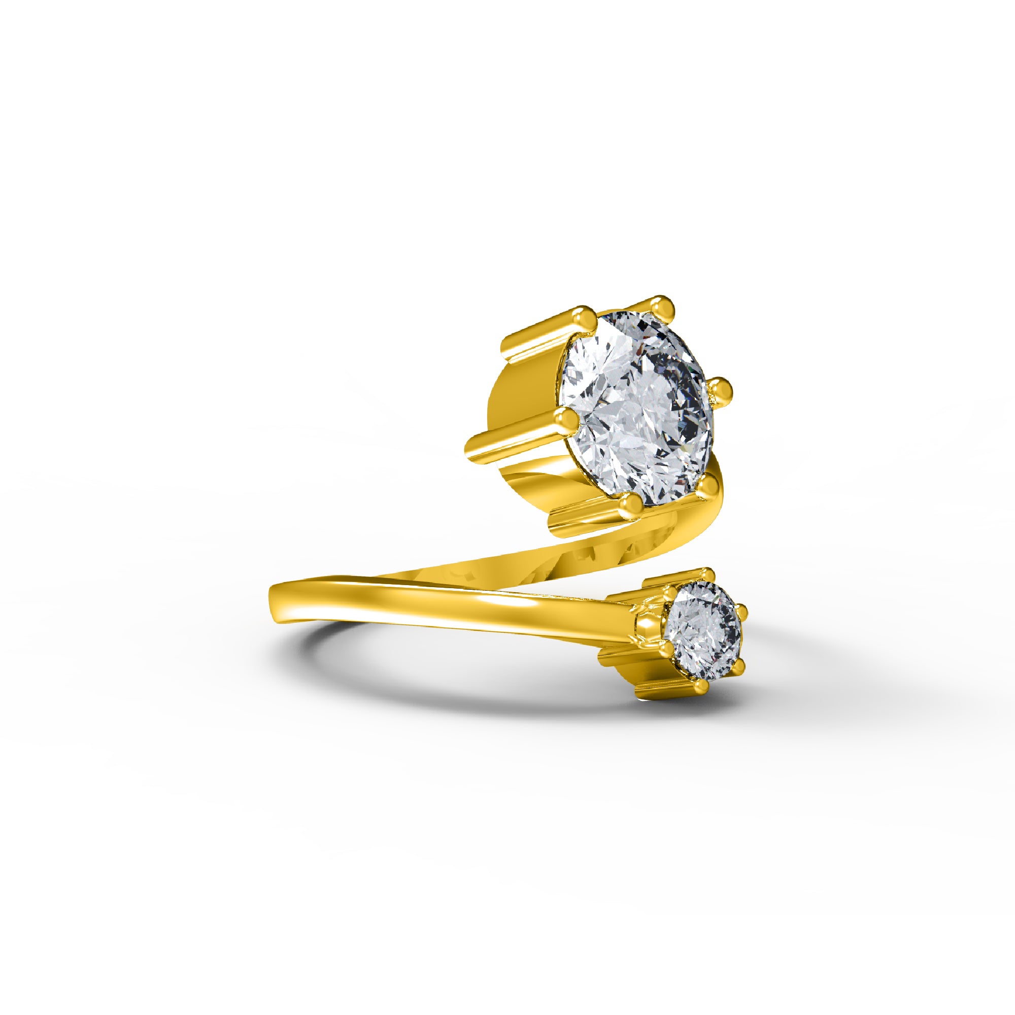 Anello di fidanzamento con moissanite a taglio rotondo RKC da 2,25 ct, argento 925, placcato in oro giallo 14k per peso da donna 3,8 g e 1,70 mm
