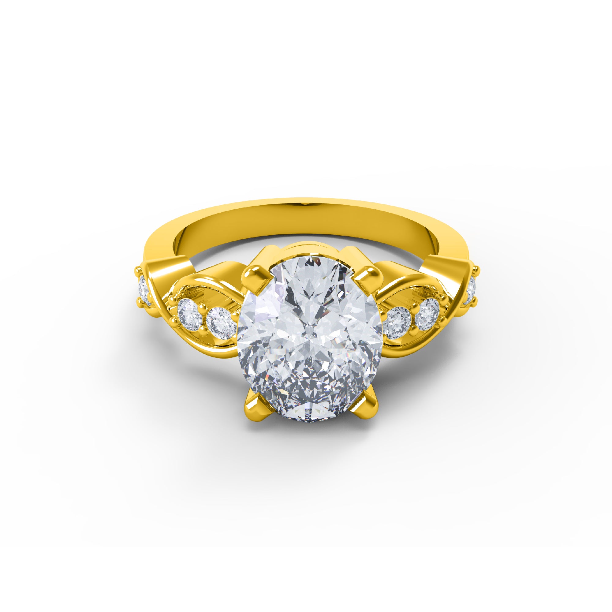 RKC Moissanit-Hochzeitstagsring im Ovalschliff, 925er Sterlingsilber, 14 Karat Gelbgold vergoldet, Gewicht 4,50 g, Breite 2,50 mm