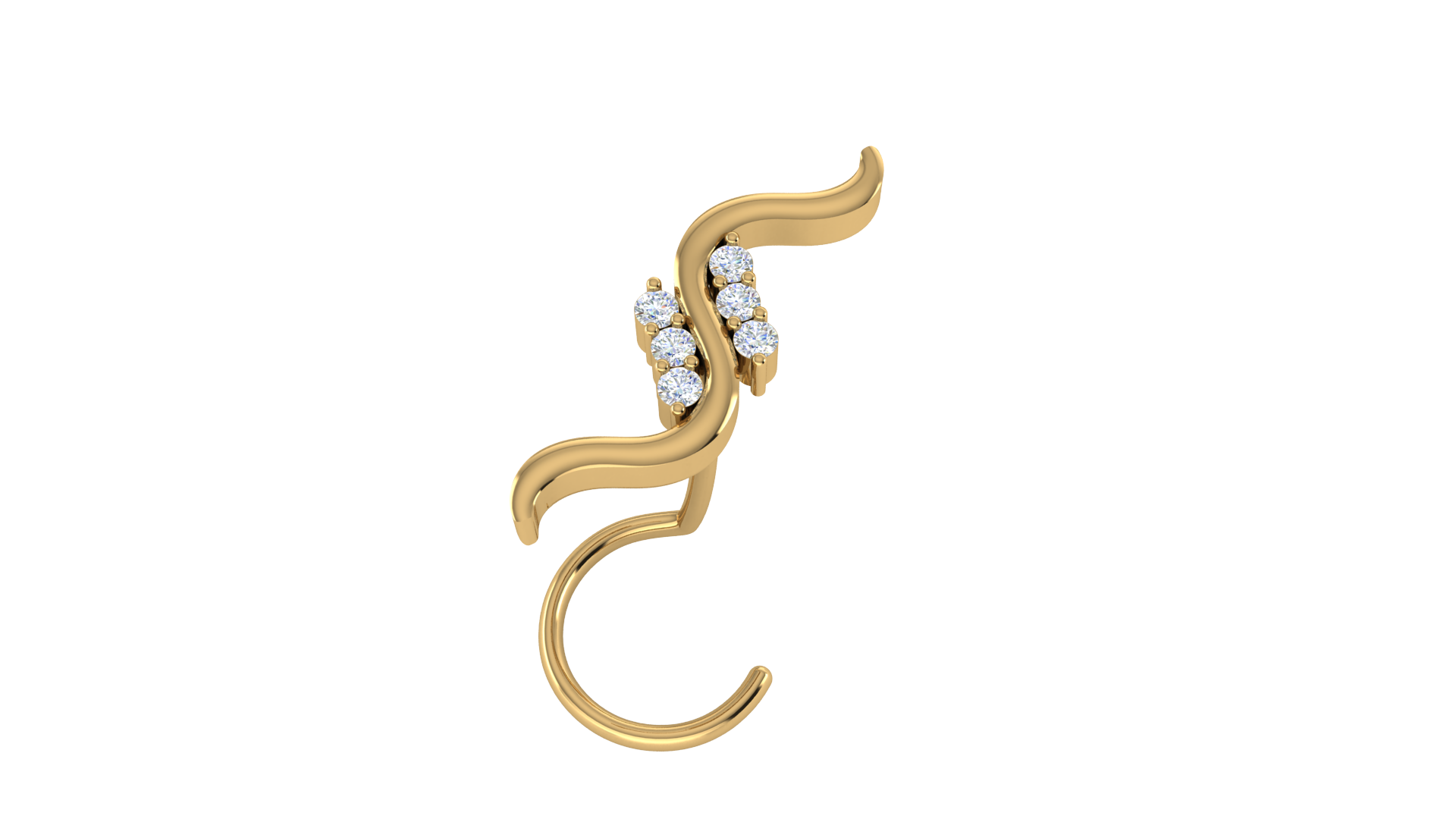 RKC JEWELRY Anello da naso delicato da donna in argento sterling 925 placcato in oro giallo 14k Peso 1,00 g