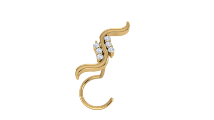 RKC JEWELRY Anello da naso delicato da donna in argento sterling 925 placcato in oro giallo 14k Peso 1,00 g