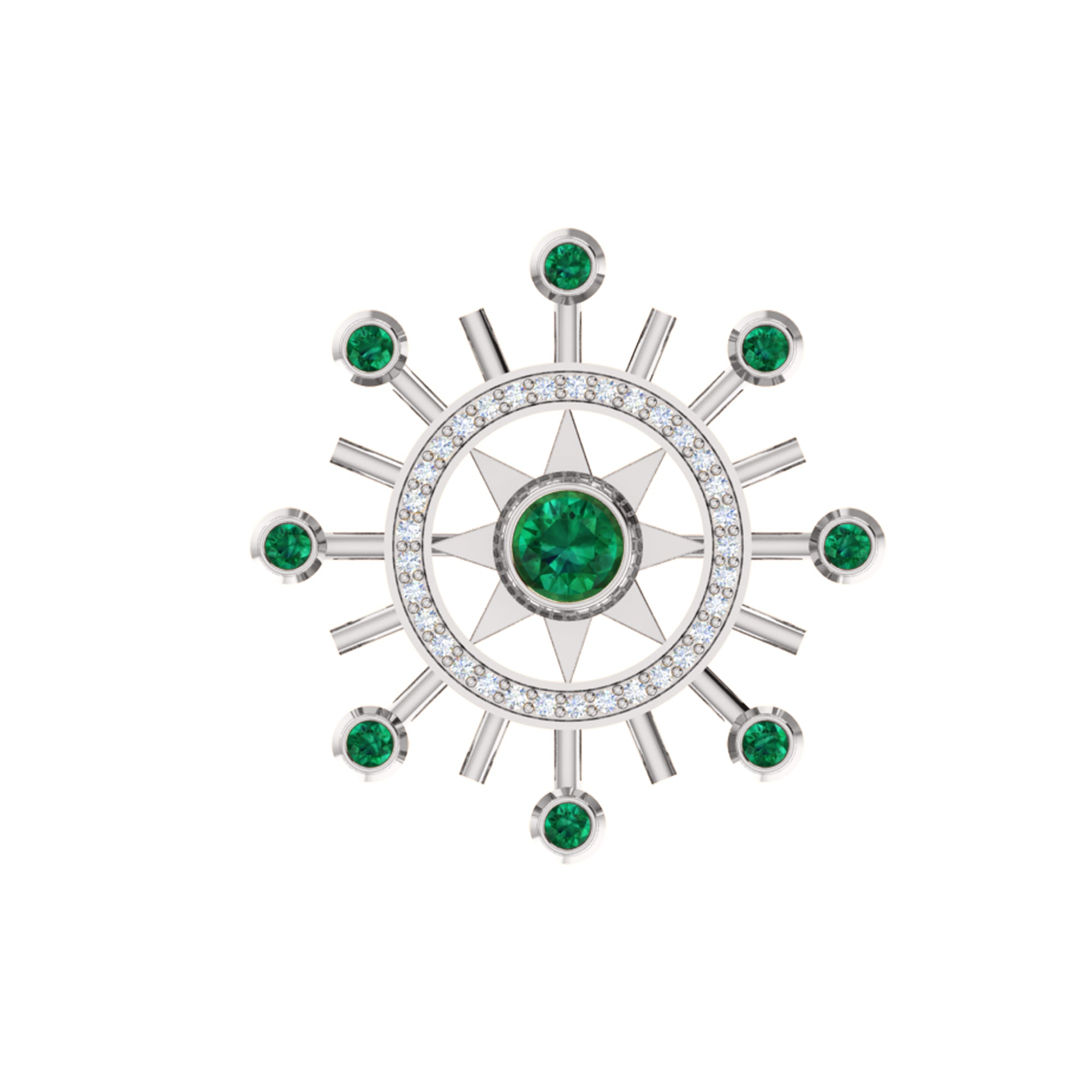 Spilla RKC Moissanite in argento sterling 925 placcata in oro giallo 14 carati Peso del prodotto 1,60 CM Altezza 22,00 MM