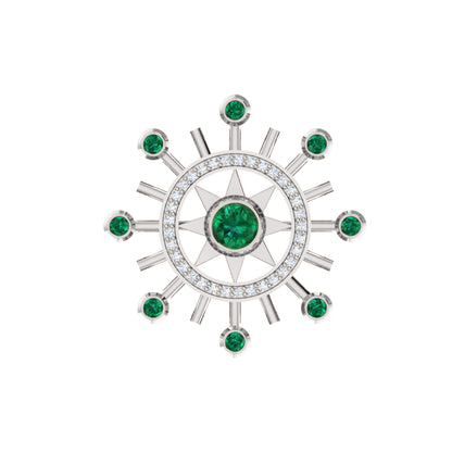 Spilla RKC Moissanite in argento sterling 925 placcata in oro giallo 14 carati Peso del prodotto 1,60 CM Altezza 22,00 MM