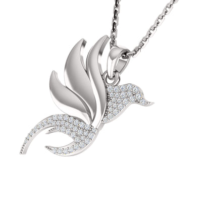 RKC 0,23 Karat Moissanit-Flügel-Charm-Anhänger, 925er Silberschmuck, 14 Karat Gelbgold vergoldet, Gewicht 4,50 g, Höhe 24 mm