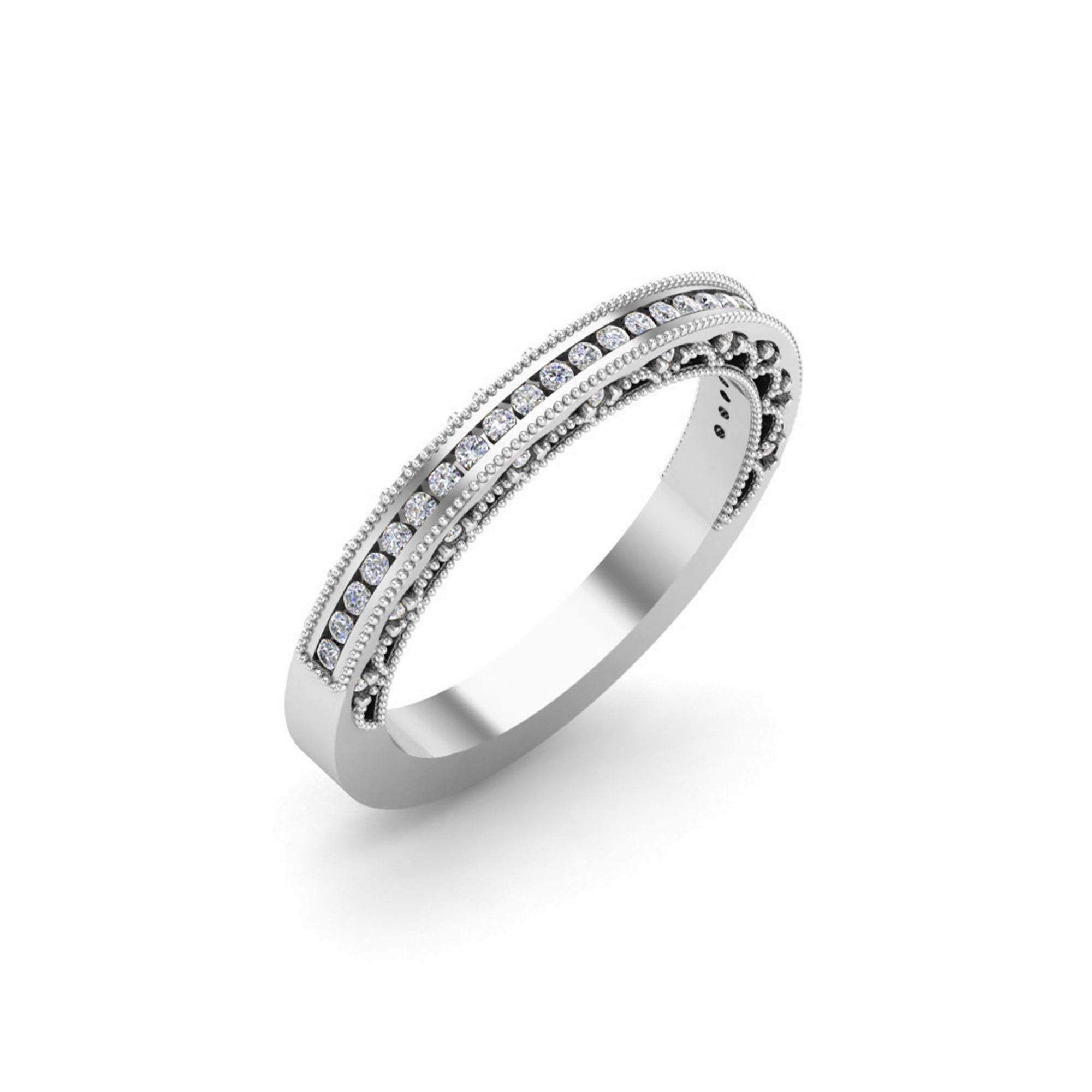 RKC Rundschliff-Moissanit-Ewigkeitsring für Damen, 925er-Silber, plattiert mit 14 Karat Gelbgold, Gewicht 3,30 g, Breite 2,50 mm