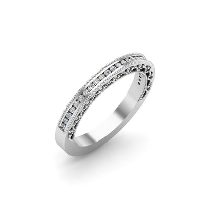 RKC Rundschliff-Moissanit-Ewigkeitsring für Damen, 925er-Silber, plattiert mit 14 Karat Gelbgold, Gewicht 3,30 g, Breite 2,50 mm