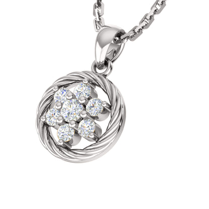 Ciondolo floreale in moissanite da 0,25 ct RKC, gioielli in argento 925, placcato in oro giallo 14 carati, peso 3,80 g, altezza 16,50 mm