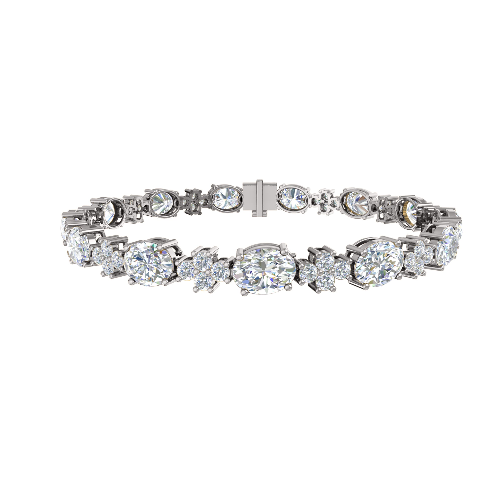 RKC 925 Sterling Silwer 19.37 CT Moissanite vir Vroue-armband 14K Geelvergulde Gewig 14.00 GM