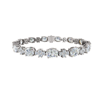 RKC 925 Sterling Silwer 19.37 CT Moissanite vir Vroue-armband 14K Geelvergulde Gewig 14.00 GM