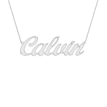 RKC 14k Yellow Gold Plated Name Plate Locket Pendant Necklace 925 Silver Weight 4 gm