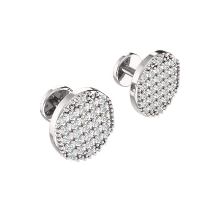 Gemelli e spilla in argento sterling 925 con Moissanite RKC, prodotto placcato in oro giallo 14 carati, peso 1,00 g.