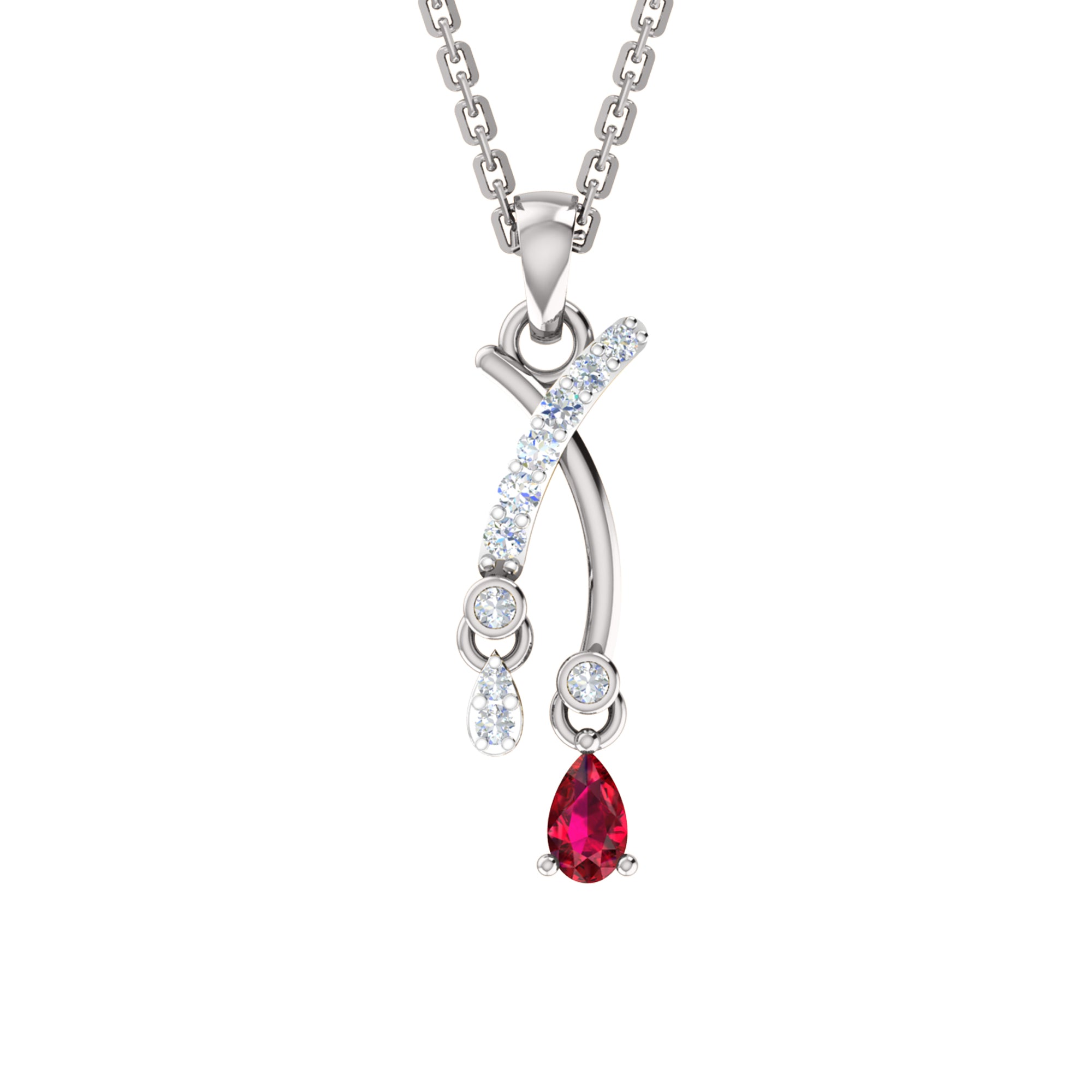 RKC 925 Silber, insgesamt 0,32 ct Rubin-Anhänger mit einem Gesamtgewicht von 3,50 g und ein gewichtiger Ohrring mit 1,30 g, besetzt mit 14-karätiger Rosévergoldung