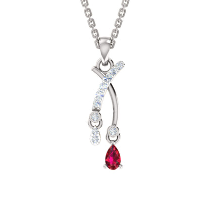 RKC 925 Silber, insgesamt 0,32 ct Rubin-Anhänger mit einem Gesamtgewicht von 3,50 g und ein gewichtiger Ohrring mit 1,30 g, besetzt mit 14-karätiger Rosévergoldung