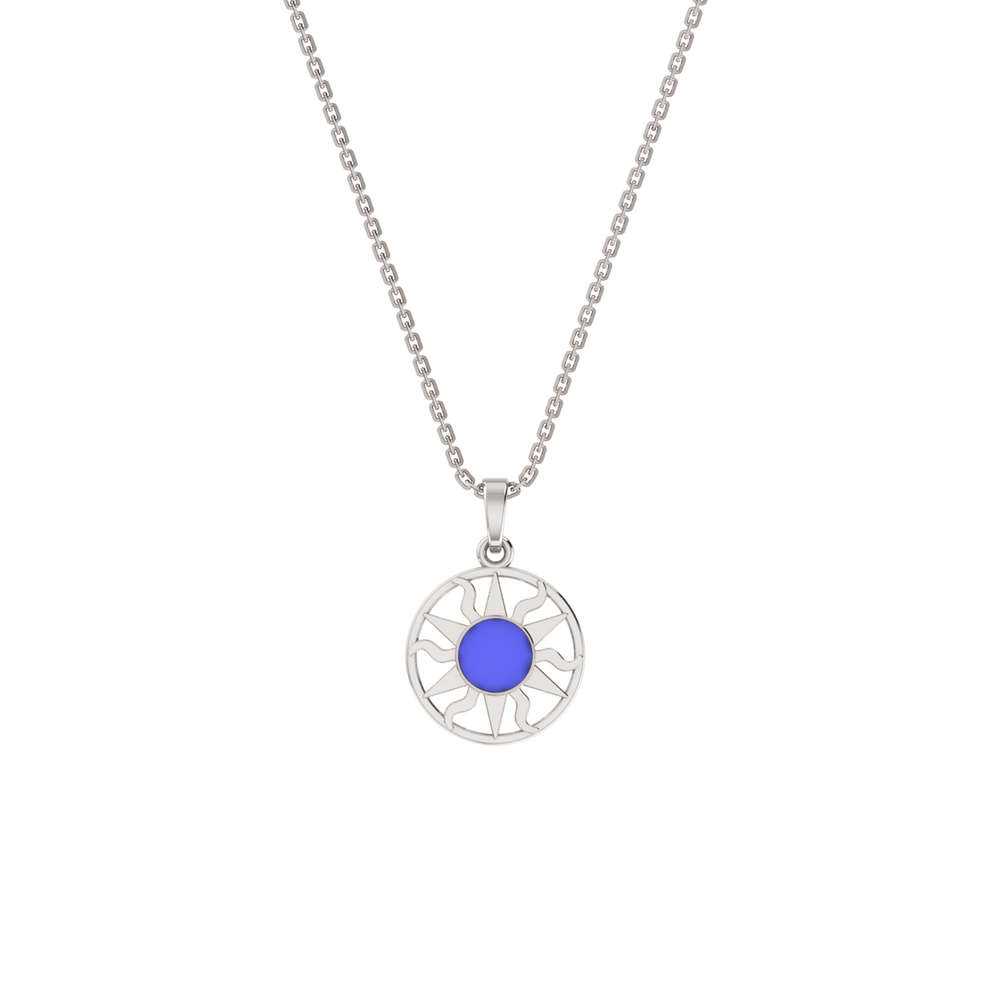 RKC Emaille-Sonnenanhänger, 925er Silberschmuck, 14 Karat Gelbgold vergoldet, Produktgewicht: 4,00 g, Höhe: 12,50 mm