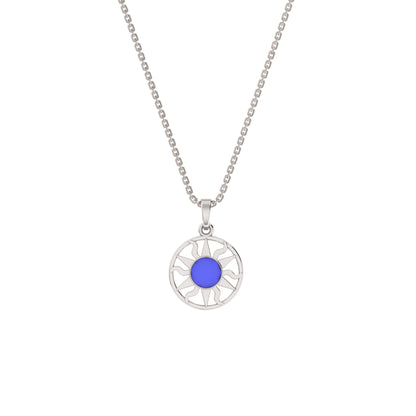 RKC Emaille-Sonnenanhänger, 925er Silberschmuck, 14 Karat Gelbgold vergoldet, Produktgewicht: 4,00 g, Höhe: 12,50 mm