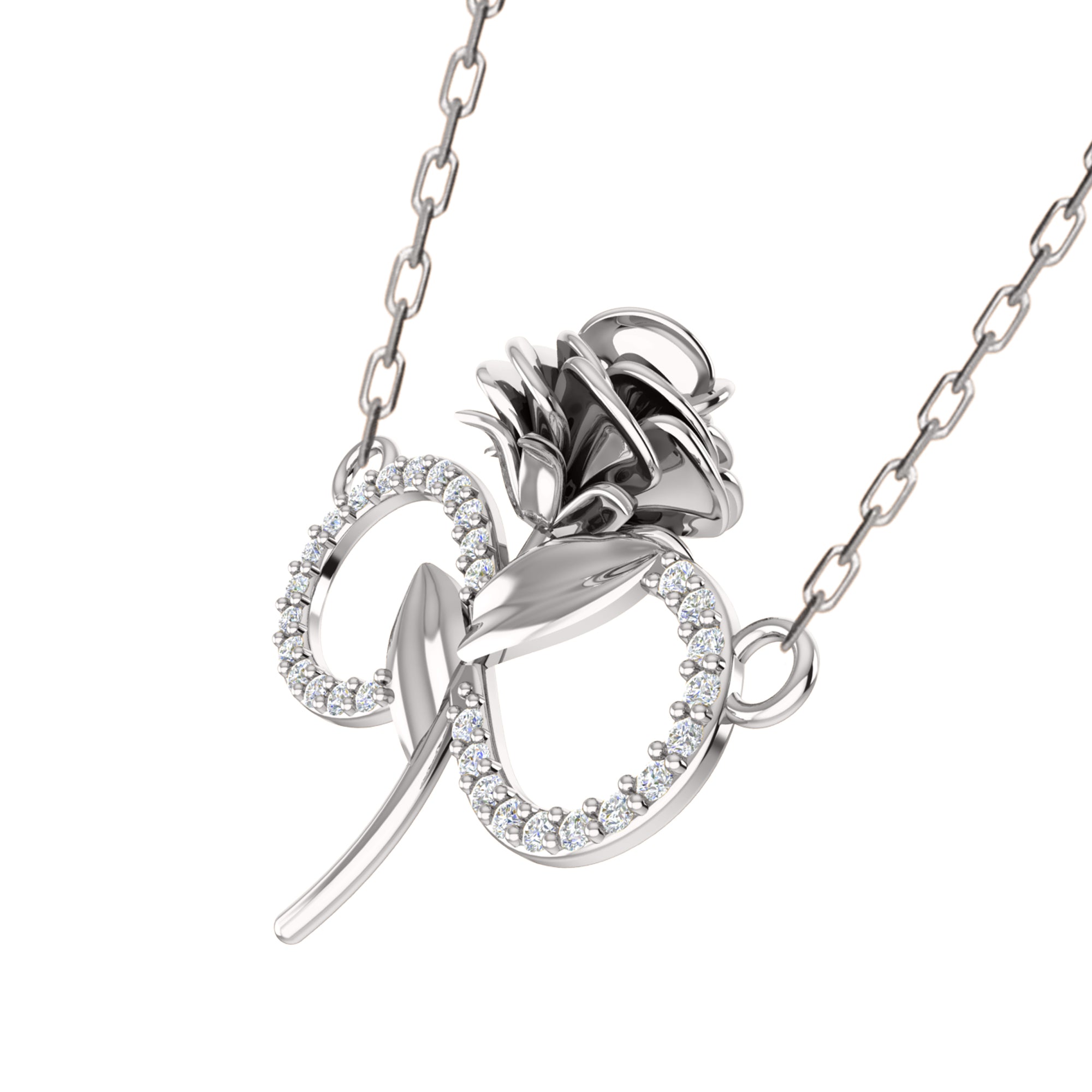 RKC 0,27 Karat Moissanit-Blumenanhänger, 925er Silberschmuck, 14 Karat Gelbgold vergoldet, Gewicht 4,60 g, Höhe 23,00 mm