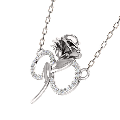 RKC 0,27 Karat Moissanit-Blumenanhänger, 925er Silberschmuck, 14 Karat Gelbgold vergoldet, Gewicht 4,60 g, Höhe 23,00 mm