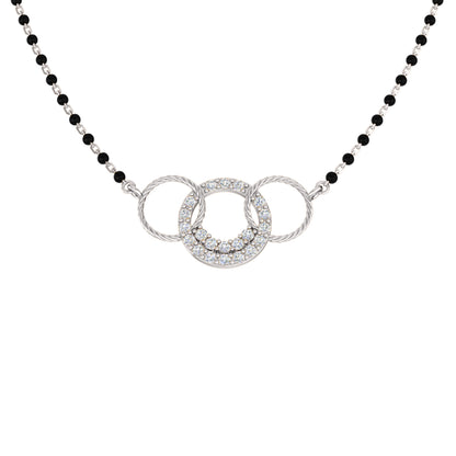 RKC 1,26 Karat Moissanit für Damen, Mangalsutra, 925er Silber, 14 Karat Gelbgold vergoldet, Produktgewicht: 4,50 g, Höhe: 15,50 mm