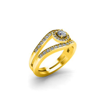 RKC Rundschliff-Moissanit-Evil-Eye-Ehering für Damen, 925er Sterlingsilber, 14 Karat Roségold vergoldet, Gewicht 4 g, Breite 3,50 mm
