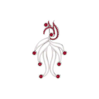 Spilla RKC Moissanite in argento sterling 925 placcata in oro rosa 14 carati Peso del prodotto 4,00 GM Altezza 39,00 MM