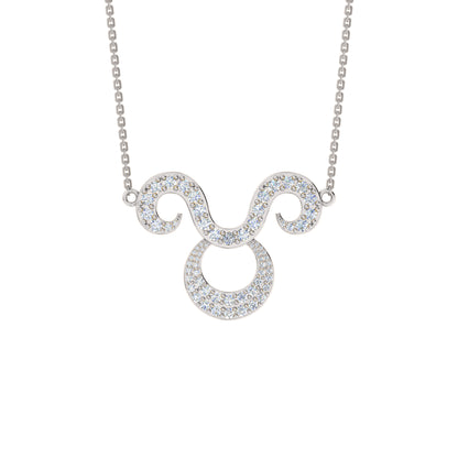RKC 1,60 ct Moissanit Charming Aries Halskette Set 925 Silber 14 Karat Gelbgold plattiert Gewicht 5,00 g Höhe 25,40 mm