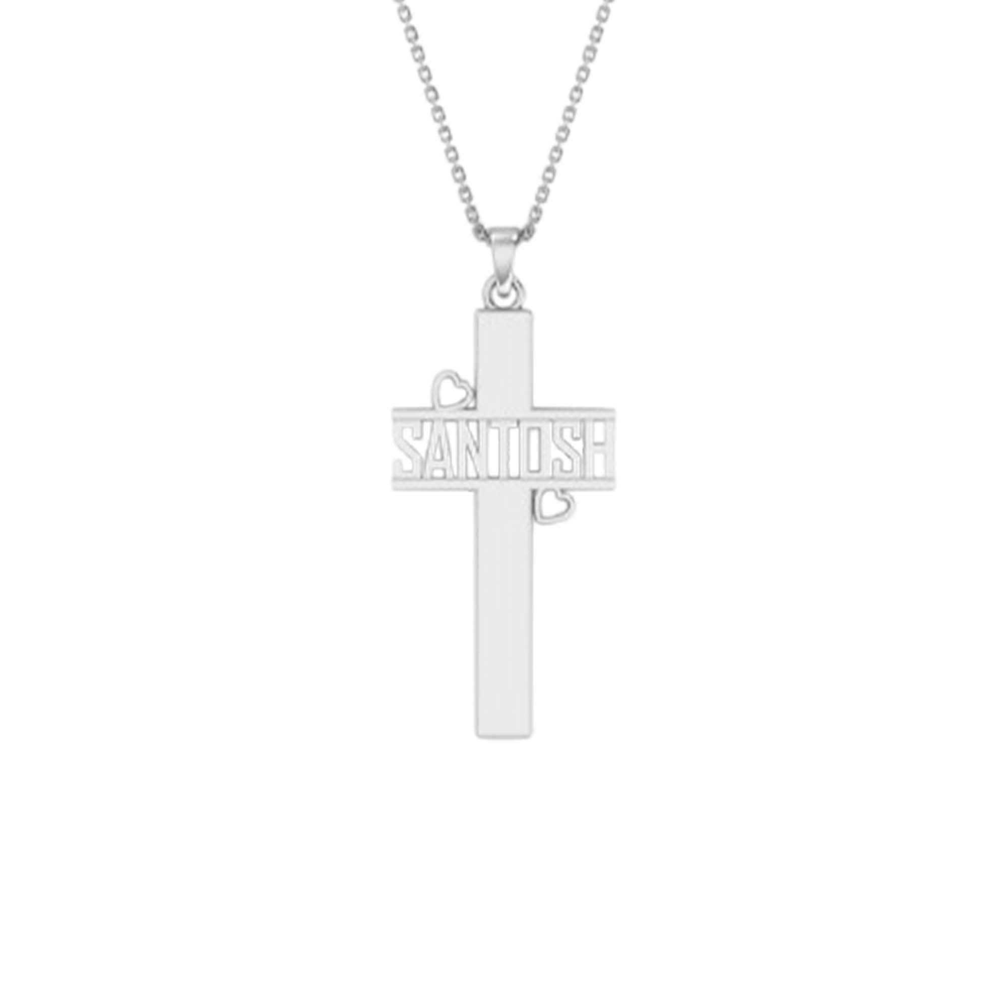RKC 14k Gold Plated Cross Pendant Including Your Name Idea Charm Religion Pendant Weight 5 gm And Length 40MM