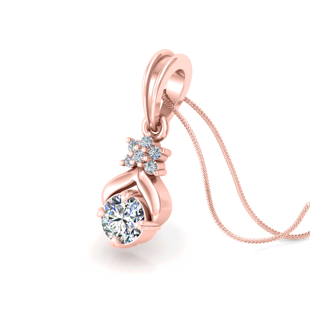 RKC Damen-Anhänger aus 925er-Sterlingsilber, mit 14 Karat Weißgold vergoldet