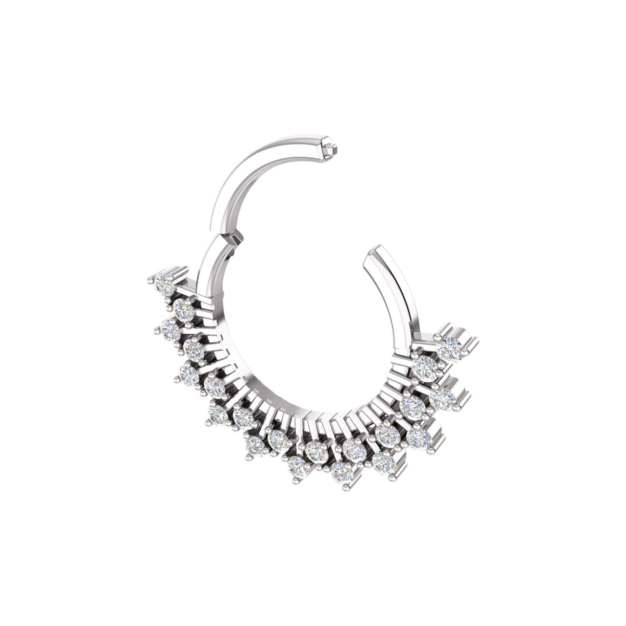 RKC JEWELRY Anello da naso da donna con Moissanite floreale in argento sterling 925, placcato in oro rosa 14k, peso 2,60 GM