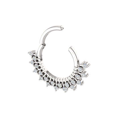 RKC JEWELRY Anello da naso da donna con Moissanite floreale in argento sterling 925, placcato in oro rosa 14k, peso 2,60 GM