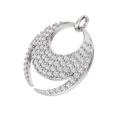 RKC 0,68 Karat Moissanit-Charm-Anhänger, 925er Silberschmuck, 14 Karat Roségold vergoldet, Gewicht 4,80 g, Höhe 21,50 mm