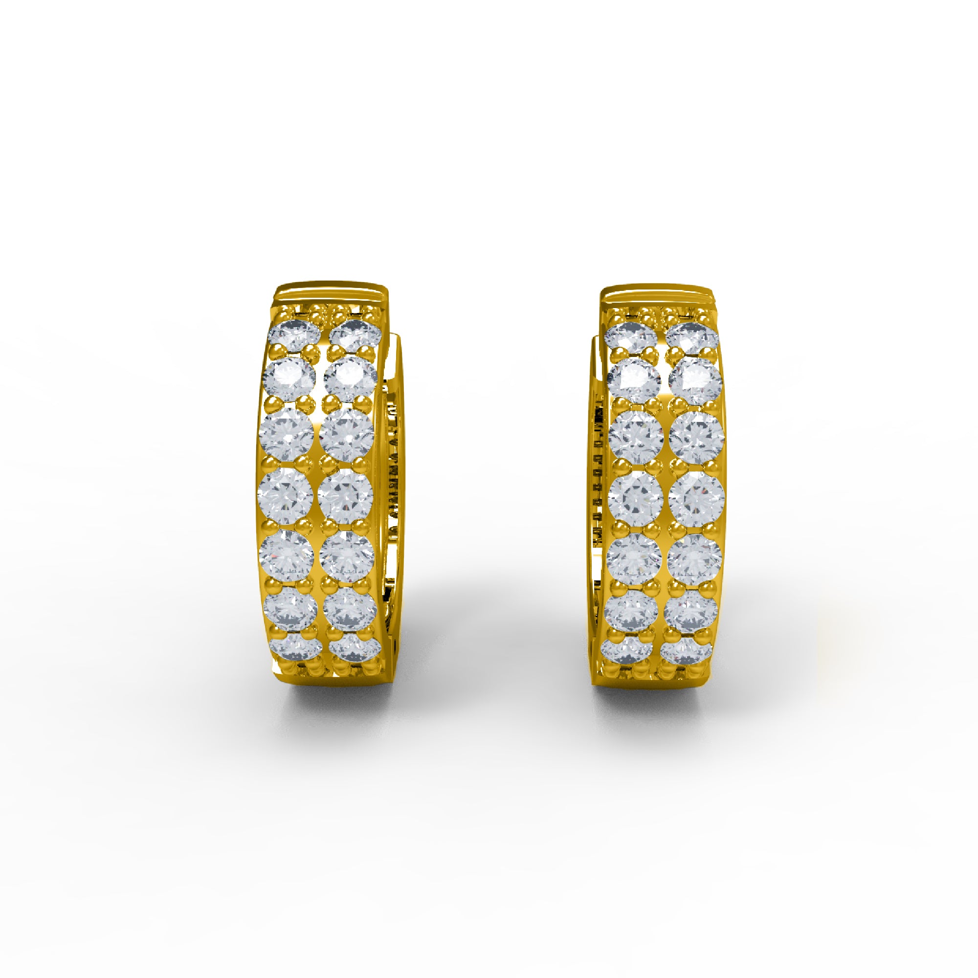 RKC 925 Sterling Silber Clip-On Hoop & Huggies Damen-Ohrring, 14 Karat Gelb, Gesamtgewicht 4,50 GM, Höhe 16,00 mm