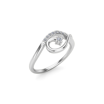 RKC Damen-Blattring mit Moissanit-Rundschliff, 925er-Sterlingsilber, gelb plattiert, Gewicht 2 g, Breite 1,50 mm